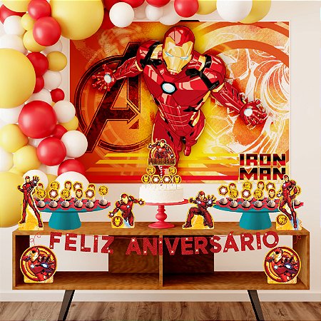 Kit festa Homem De Ferro Decoração 39pçs aniversário em EVA