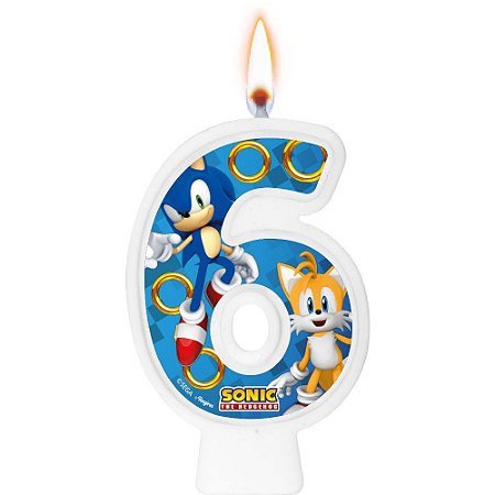 Vela 6 Anos Decoração Sonic Festa Aniversário completo