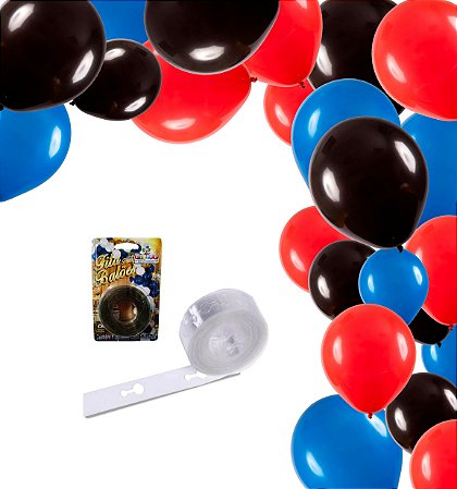 KIT Balão Arco descontruído decoração Homem Aranha 151 pçs