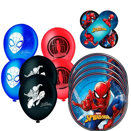 Kit Festa Homem aranha decoração completa 99 peças