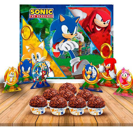 Kit festa completo 107 pçs decoração Sonic festa Aniversário