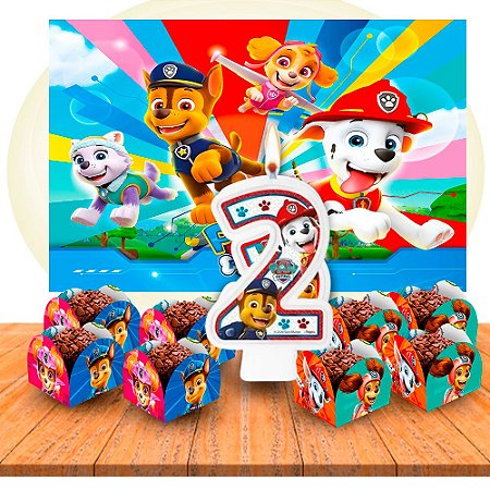 Kit festa 52 peças descoração Patrulha Canina completa vela2