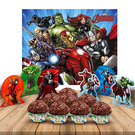 Kit festa completo 107 pçs decoração Vingadores aniversário