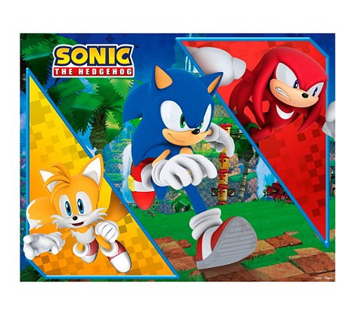 Painel GIGANTE Decoração Sonic festa COR MAIS VIVA 100x78cm
