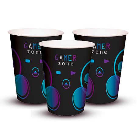 8 Lembrancinhas copos decoração Gamer festa aniversári 240ML