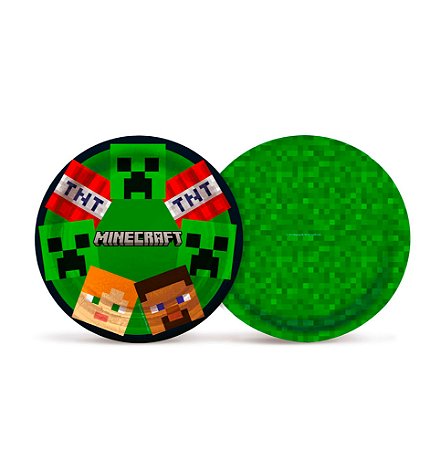 8 uni Decoração Minecraft  festa aniversário Pratos 18cm