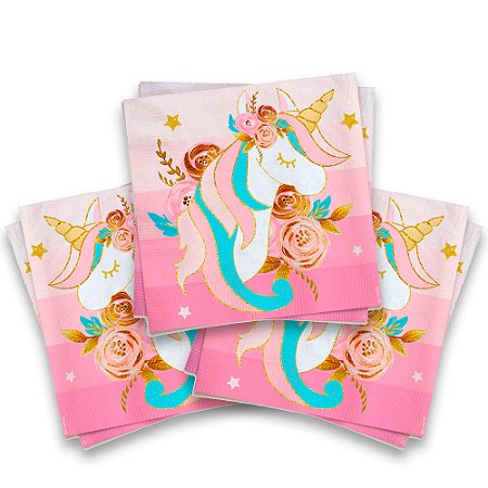 20 Guardanapos Decoração Unicórnio Papel festa aniversário