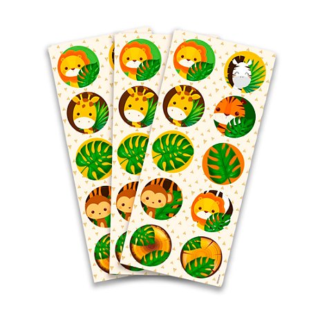 30 Adesivos redondo decoração Safari festa aniversário