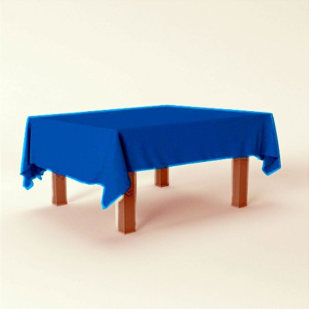 Toalha de Mesa Azul retangular plástica Festa 137X 274cm