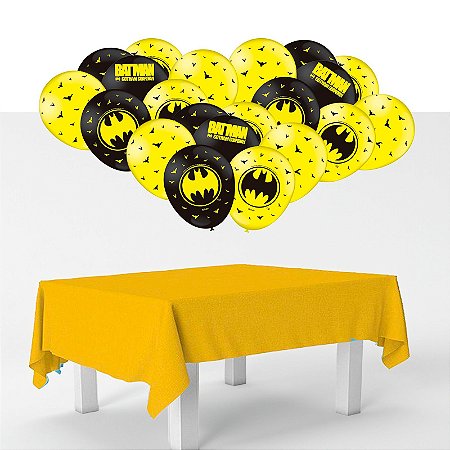 Kit festa Batman Decoração Toalha Amarela TNT + 25 balões - Rivfestas itens  para Decoração de festas