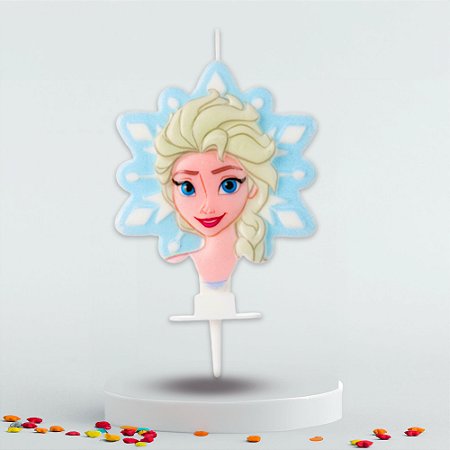 Vela decorada festa Frozen Princesa Elsa decoração aniversá