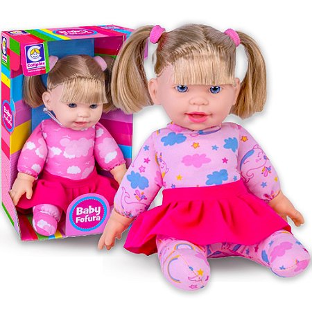 Boneca Fofura Cabelo lindinha corpo macio fofinho