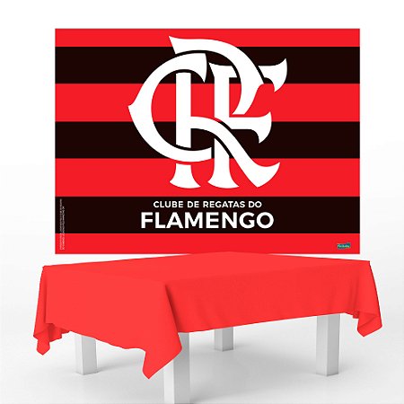Kit festa Flamengo Decoração Anive Toalha Vermelha + Painel