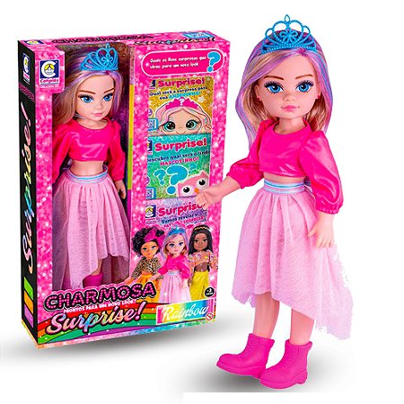 Boneca Linda Charmosa Surprise Loira Fofinha cheirosa