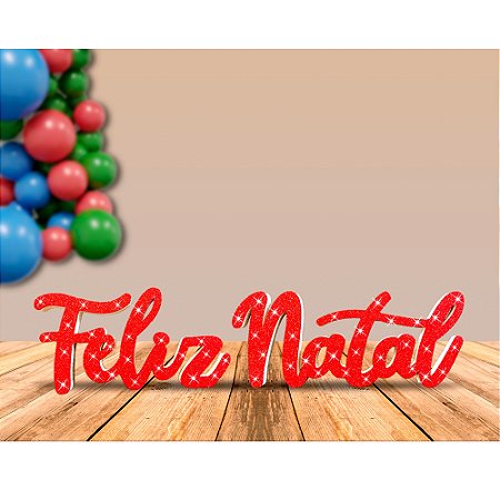 Decoração de mesa Feliz Natal Vermelho Festa EVA Gliter