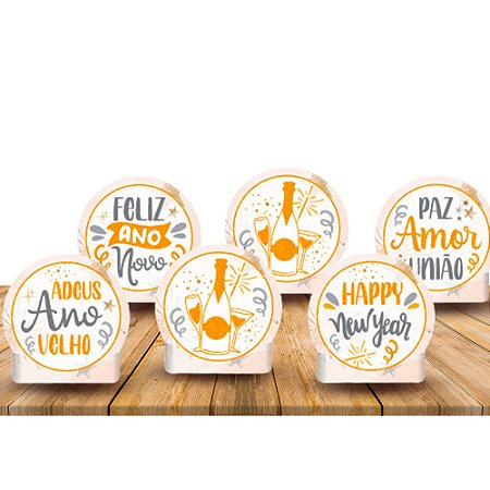 6 Und Display de mesa Decoração Reveillon Festa Ano Novo EVA