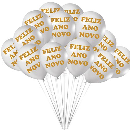 25 Balão Bexigas n9 decoração Ano Novo Festa 2024 dourado