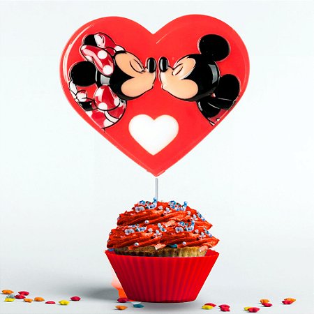 Vela decorada para festa Mickey Coração decoração aniversári