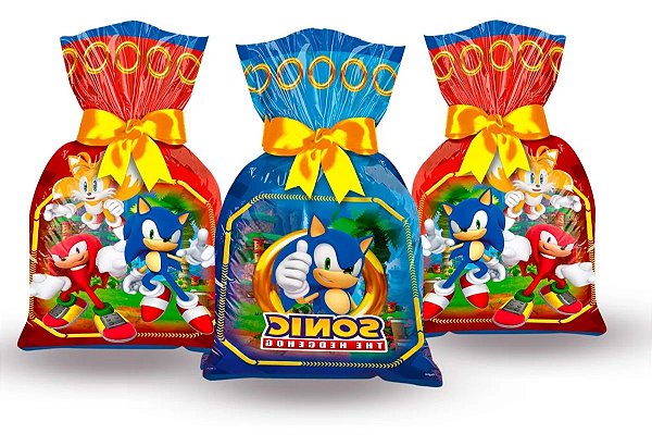 16 Sacolas Surpresa Lembrancinhas Sonic Decoração festa