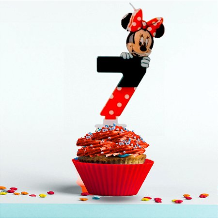 Vela Número 7 Festa Minnie Mouse decoração aniversário