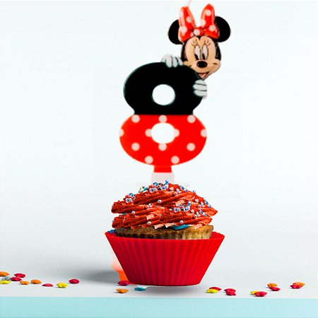 Vela Número 8 Festa Minnie Mouse decoração aniversário