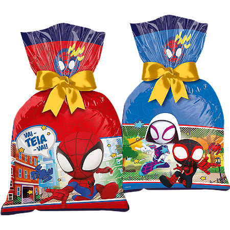 8 Sacola Lembrancinha Decoração Homem Aranha e seus amigos