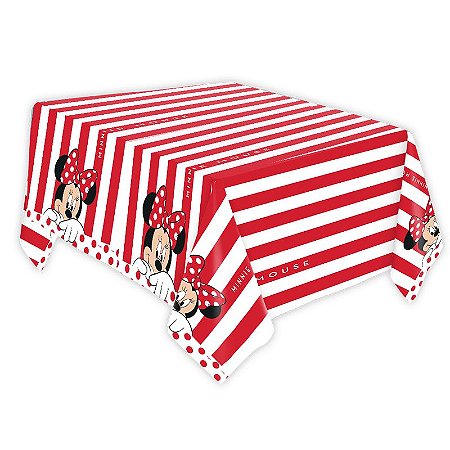 Toalha de Mesa Decoração Minnie Vermelha Festa Ani 120x220cm