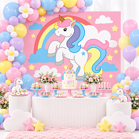 Decoração festa Unicórnio Painel TNT GIGANTE 1,40m aniversário