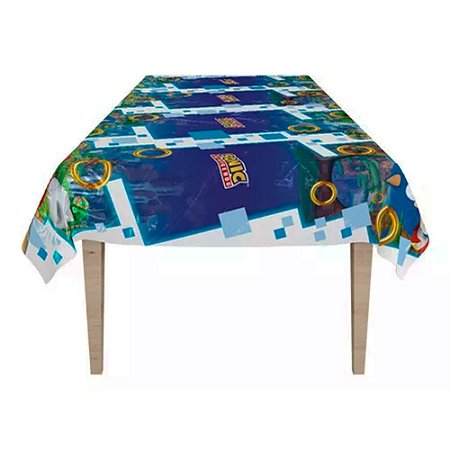 Toalha plástica de Mesa Decoração Sonic Festa 1,20x1,80 cm