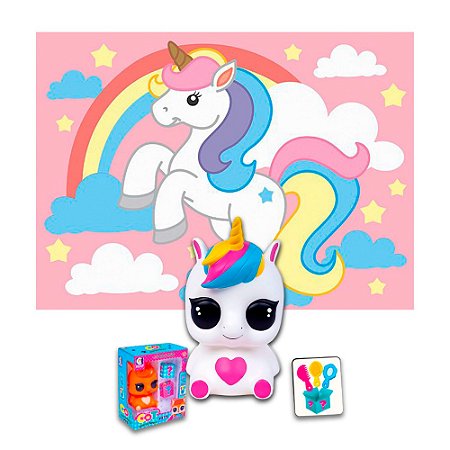 Kit festa Unicornio Decoração Painel +brinquedo e acessórios