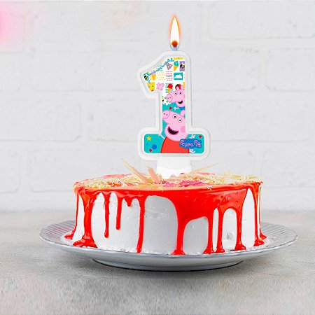 Vela PEPPA PIG Decoração Festa 1 Ano Aniversário