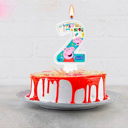 Vela PEPPA PIG Decoração Festa 2 Ano Aniversário
