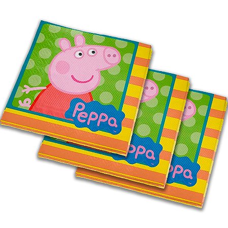 16 Guardanapos Papel Decoração Peppa Pig festa aniversário