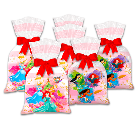8 Sacolas Lembrancinhas Decoração PRINCESAS DISNEY Festa