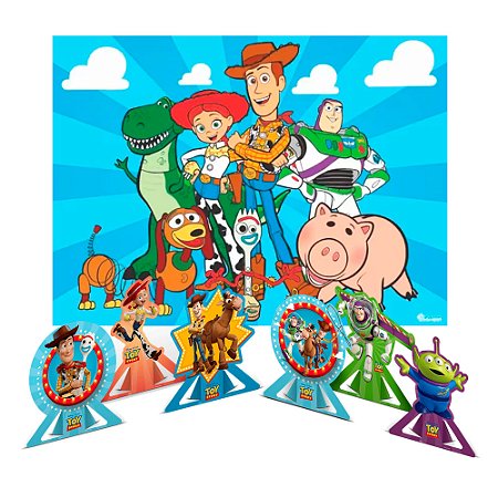 Kit Festa Toy Story Decoração Aniversário Painel + 6 display