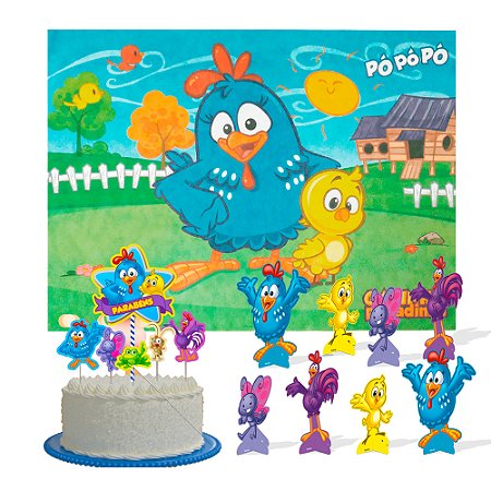 Kit Festa Galinha Pintadinha Aniv Painel +Display +Topo bolo