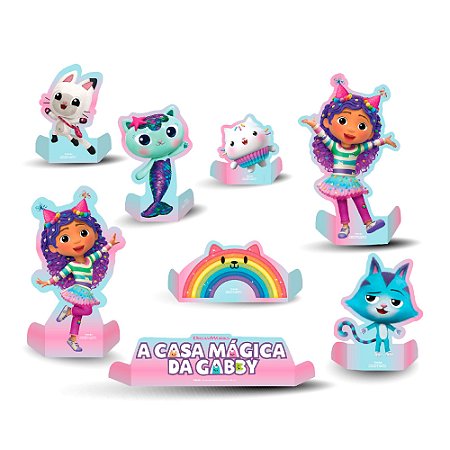8 Display de mesa Decoração Casa Magica da Gabby mais cor