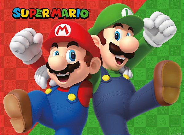 Painel TNT GG Decoração festa Super Mario aniversário 1,40