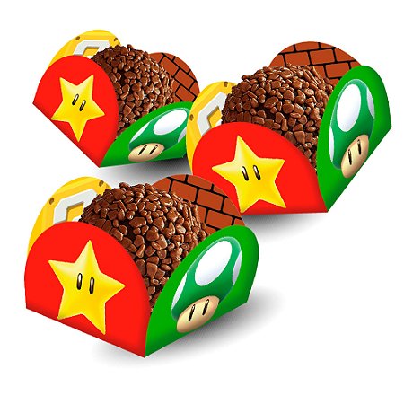 40 Forminhas Festa Super Mario decoração para doces de festa