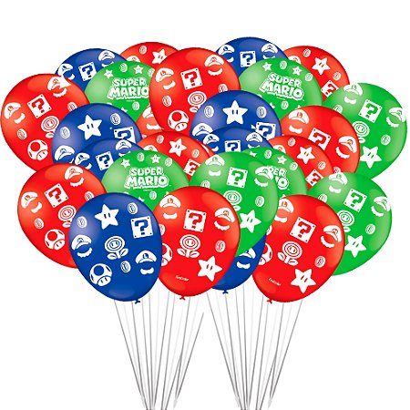 25 Bexigas balão n9 Decoração Super Mario festa Aniversário