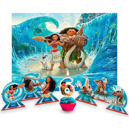 Kit Festa Moana Decoração Festa Aniversário Completo vela 6