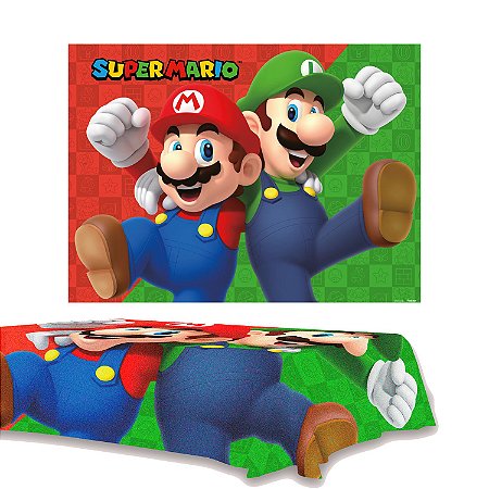 Toalha de mesa Painel TNT Decoração Super Mario Festa Aniver