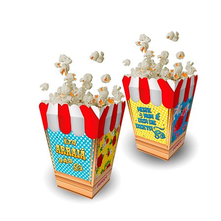 Caixa de Pipoca Decoração Julina Arraia festa Junina 04 Un.