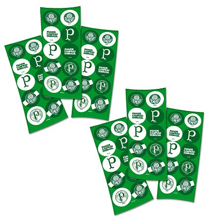 30 Adesivos redondos decoração Palmeiras festa aniversário