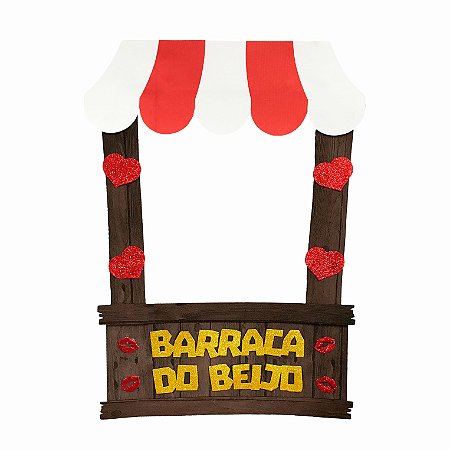 Decoração Painel Para Foto Junino Barraca do Beijo Festa