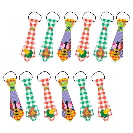 Decoração arraia Gravata Xadrez Tnt  sortida festa Junina