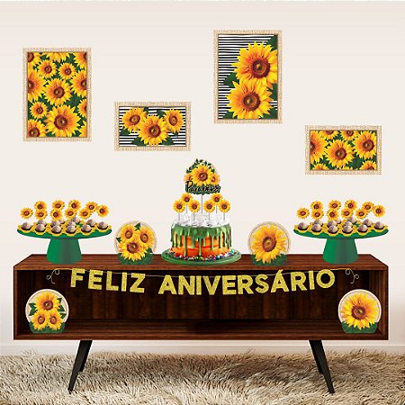 Kit Festa Decoração Girassol Festa Aniversário  42 Itens