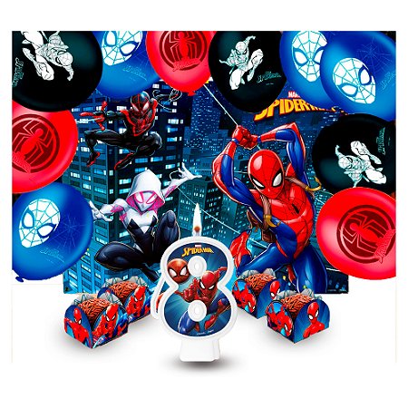 Kit Festa Homem Aranha 77 Itens Decoração Aniversário Vela 8