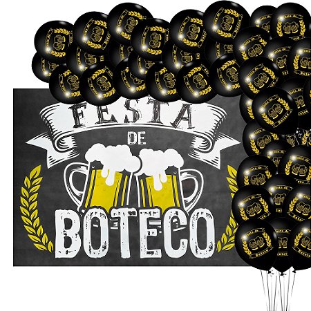 kit festa Boteco Decoracação Aniversár Painel + 25 Balão n11