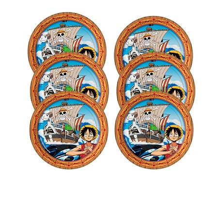 Decoração One Piece festa aniversário Pratos 18cm 8 unid